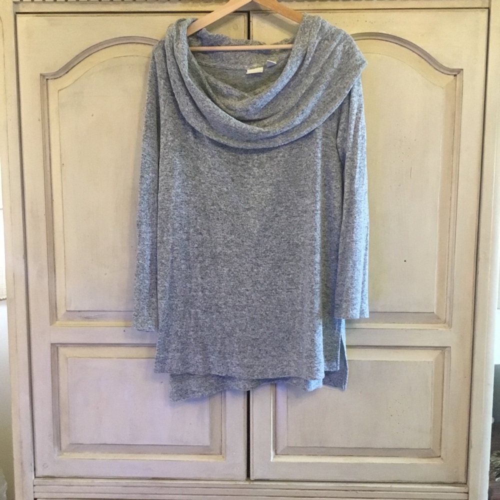 Zenergy by Chico’s Cozy Gray Cowl Neck Sweater Size M